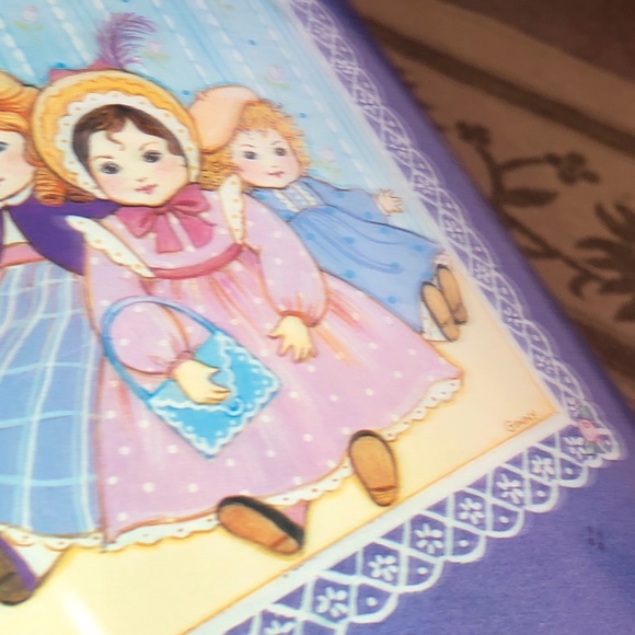 Tin Metal Oval Waste Basket Trash Can Girls’ Art Print -Ginny - Picture 13 of 15